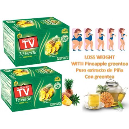 Pineapple Tea 2 Boxes with   Green Tea Hindu / Te Verde Con Pina 20 bags