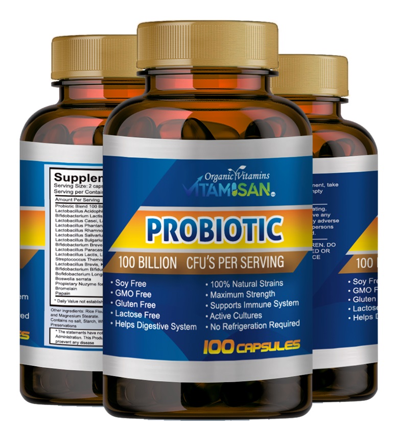 Vitamisan Probiotic 100 Billion CFU – Maximum Strength, 100 Capsules – Immune & Digestive Support – Non-GMO, Gluten-Free