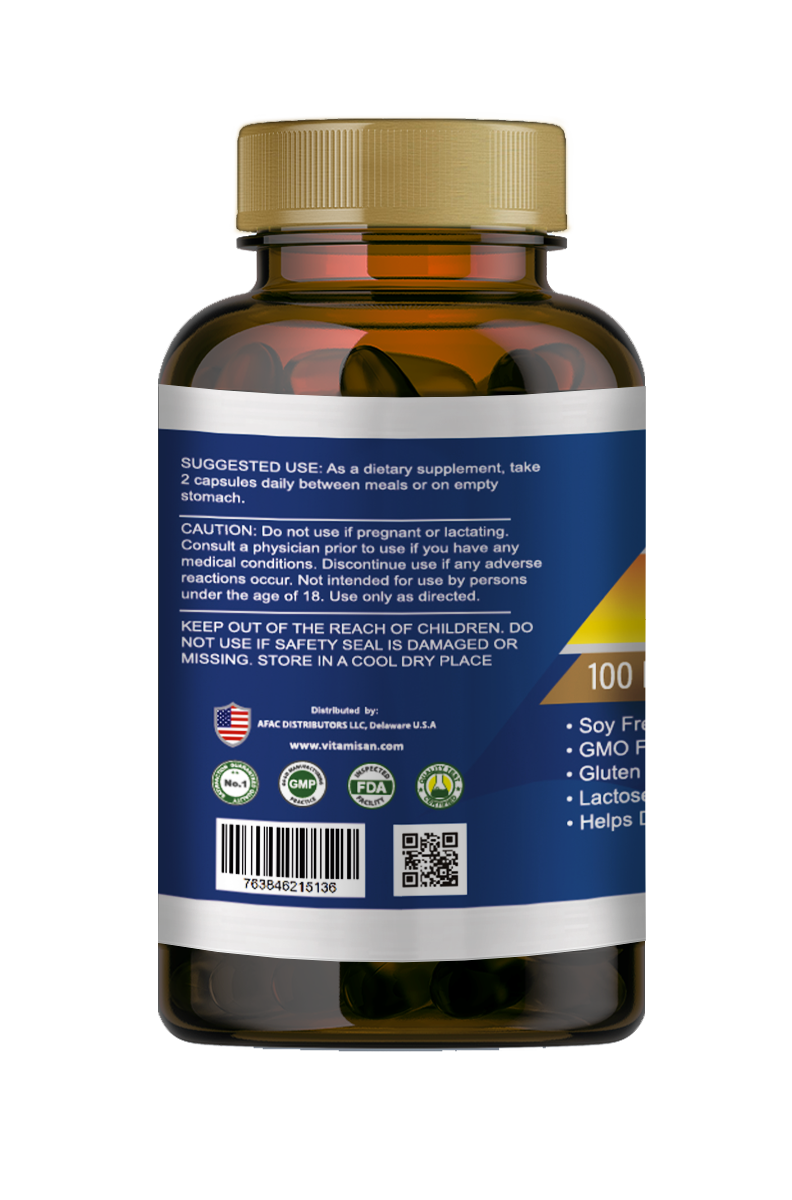 Vitamisan Probiotic 100 Billion CFU – Maximum Strength, 100 Capsules – Immune & Digestive Support – Non-GMO, Gluten-Free