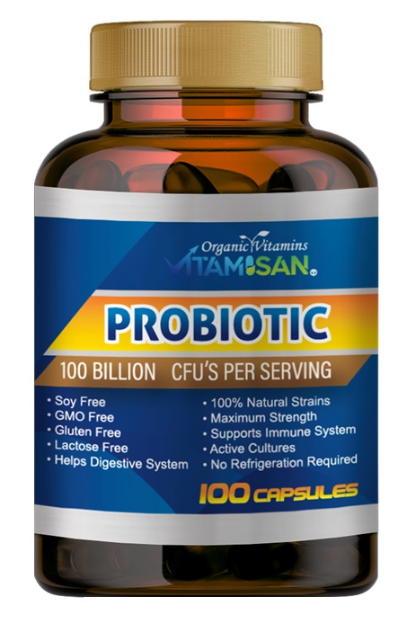 Vitamisan Probiotic 100 Billion CFU – Maximum Strength, 100 Capsules – Immune & Digestive Support – Non-GMO, Gluten-Free