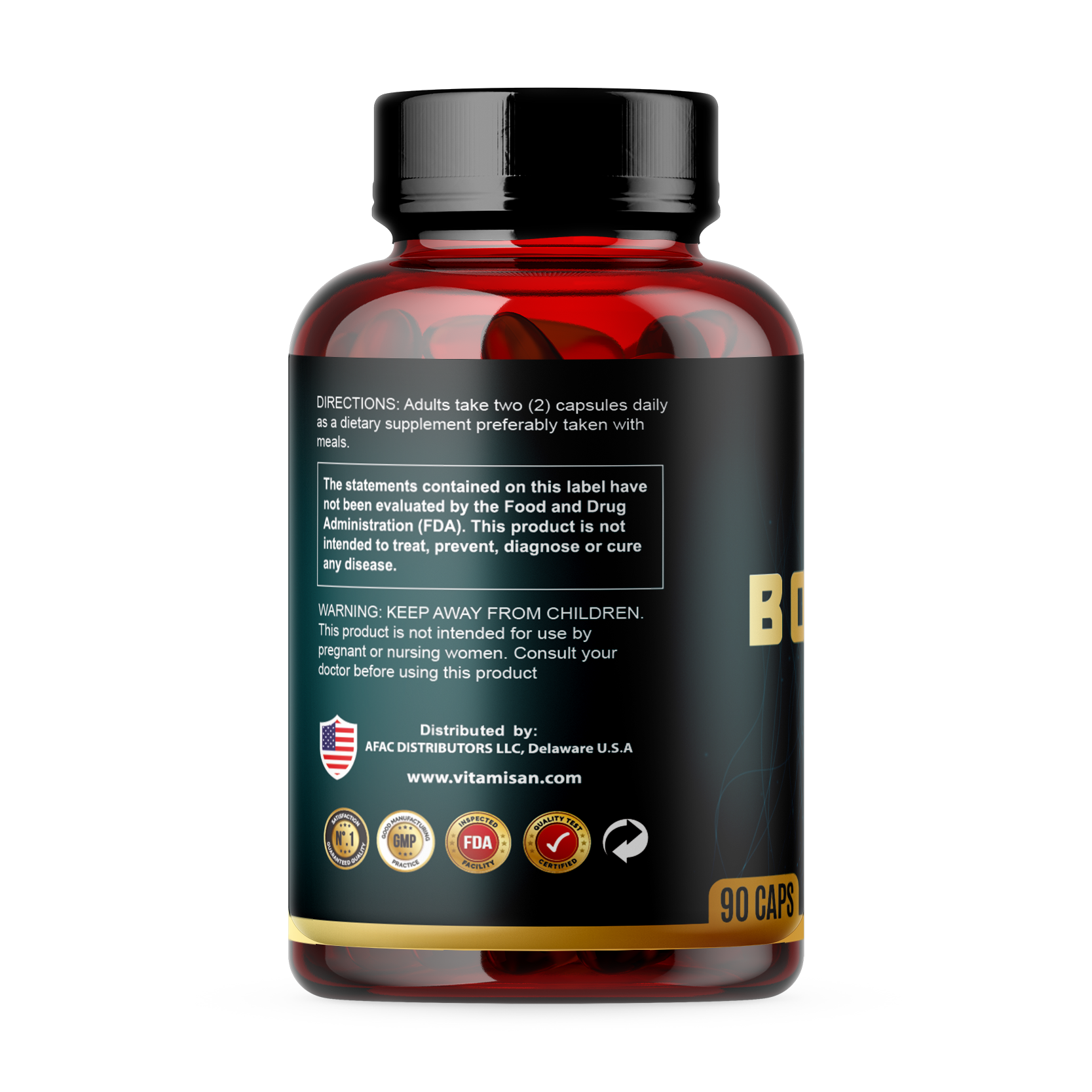 Premium Nootropic Brain Supplement | Energy, Clarity, Mood | Vitamisan 90 Capsules