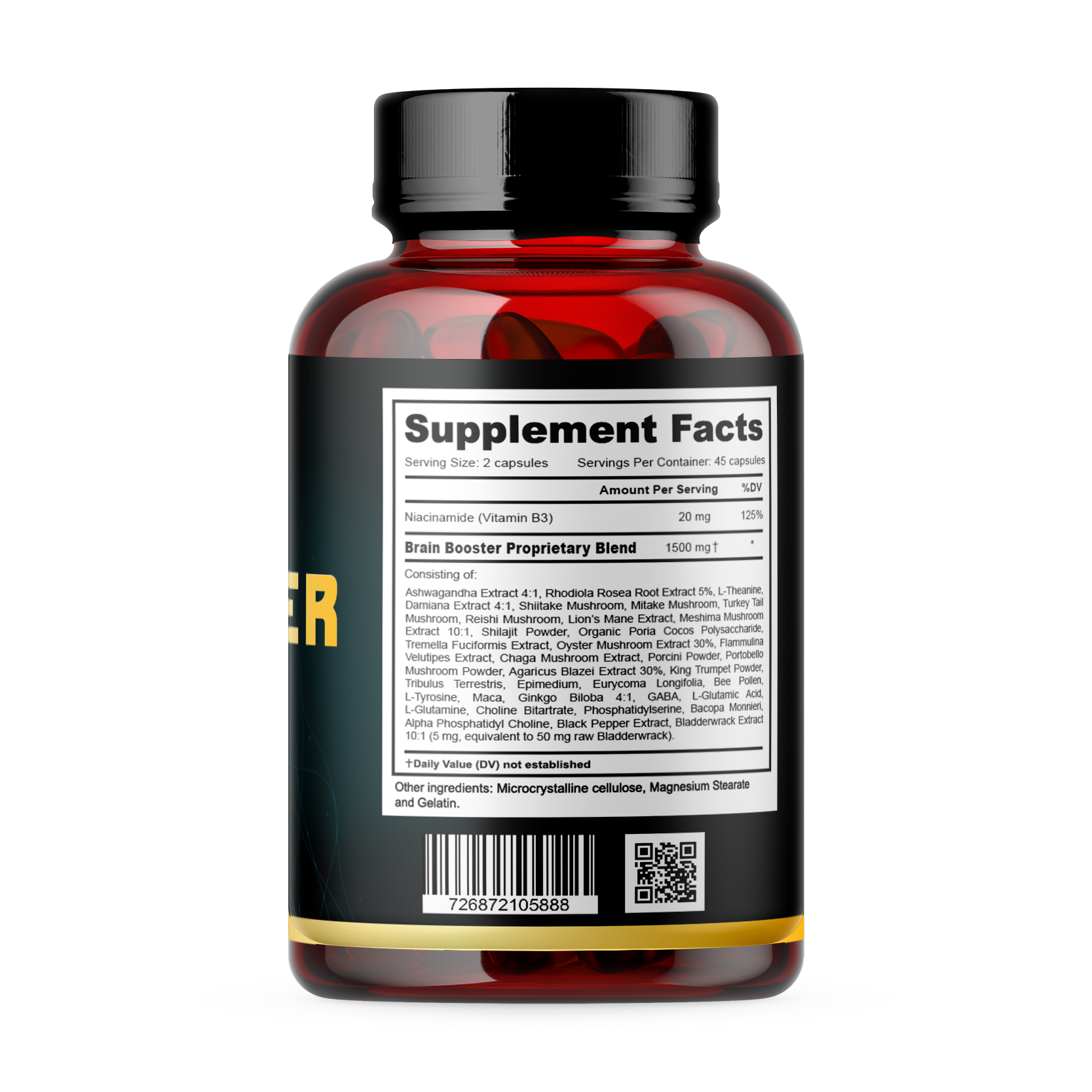 Premium Nootropic Brain Supplement | Energy, Clarity, Mood | Vitamisan 90 Capsules