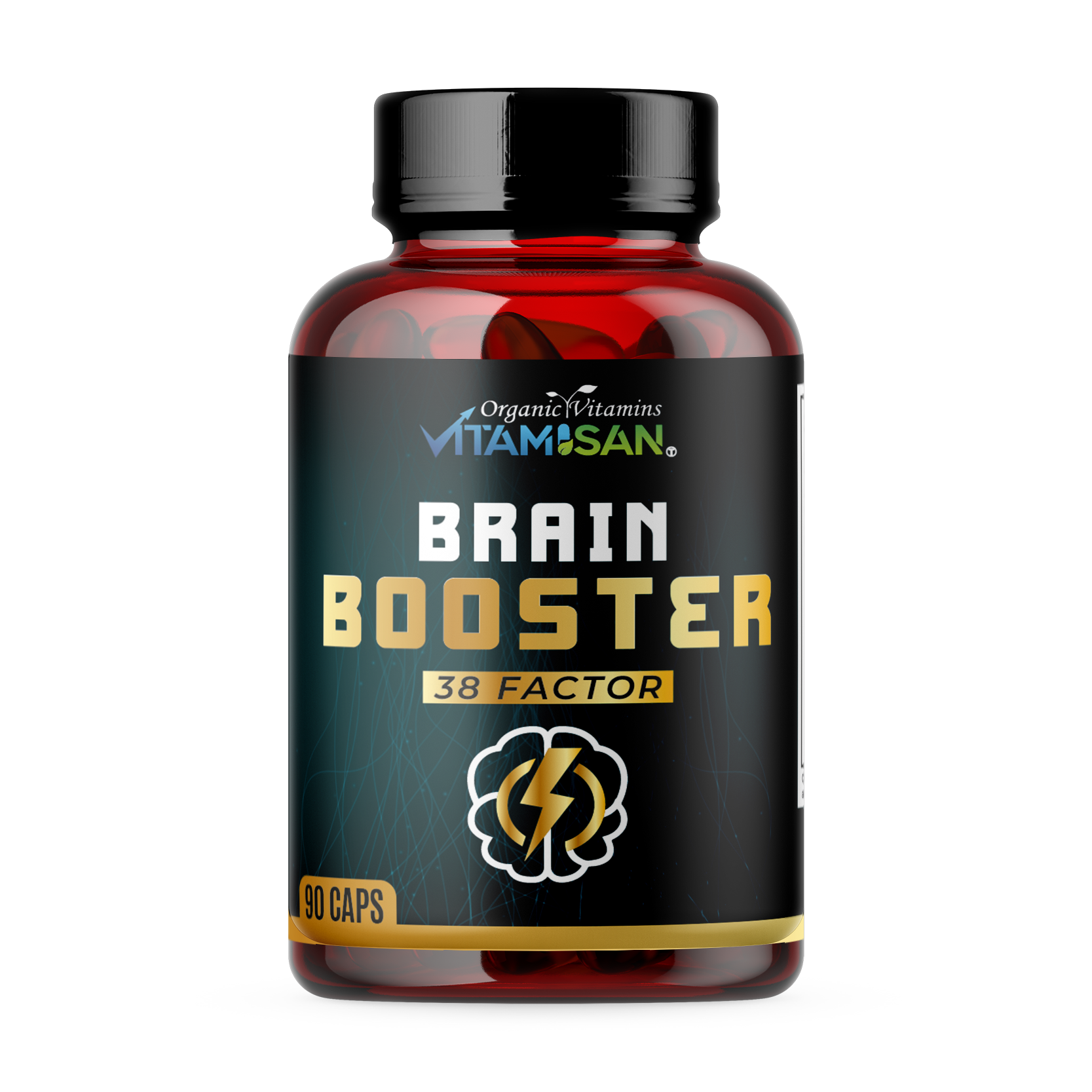 Premium Nootropic Brain Supplement | Energy, Clarity, Mood | Vitamisan 90 Capsules